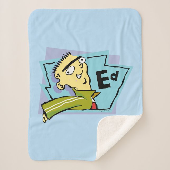 Ed Character Graphic Sherpa Blanket (Front)