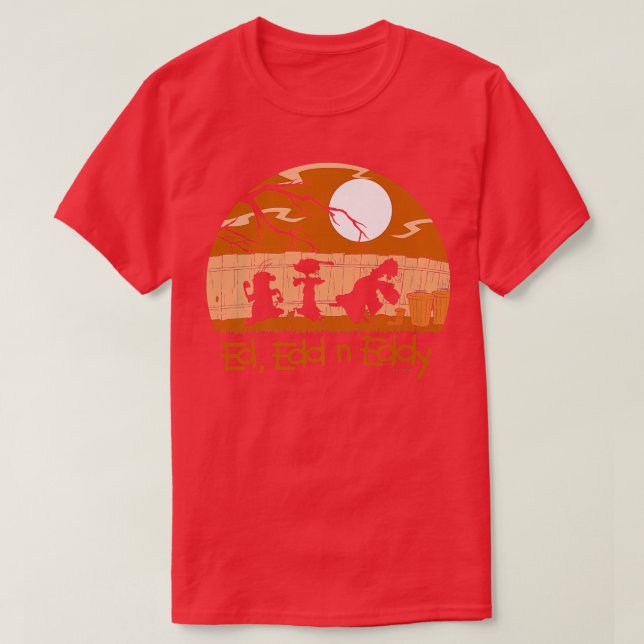 Ed, Edd n Eddy Haunted Sunset Silhouette Group  T-Shirt (Design Front)