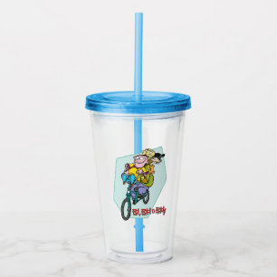 Ed, Edd, n Eddy on a Bike Acrylic Tumbler