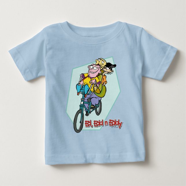Ed, Edd, n Eddy on a Bike Baby T-Shirt (Front)