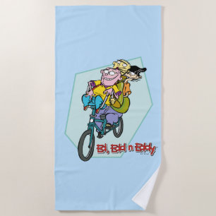 Ed, Edd, n Eddy on a Bike Beach Towel