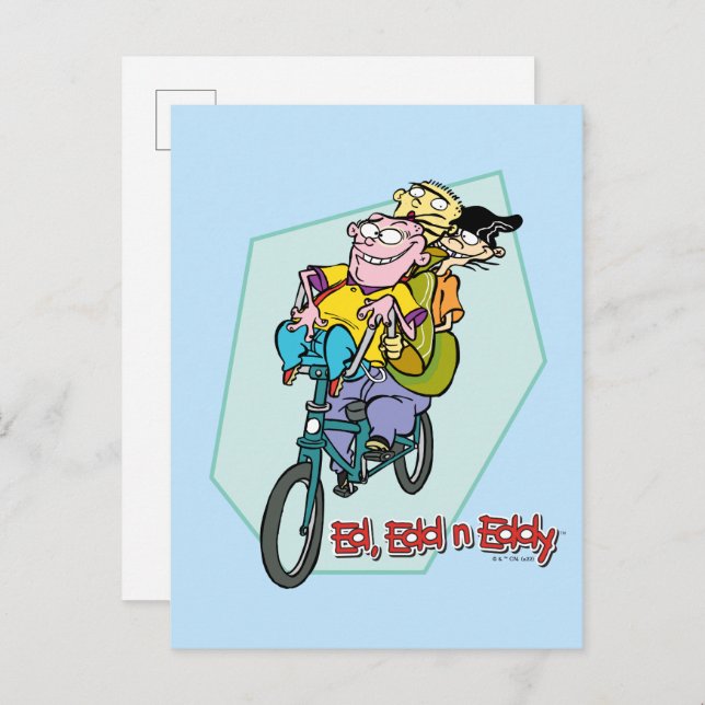 Ed, Edd, n Eddy on a Bike Postcard (Front/Back)