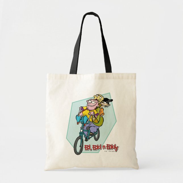 Ed, Edd, n Eddy on a Bike Tote Bag (Front)