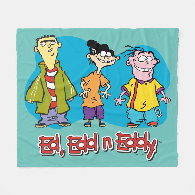 Ed, Edd, n Eddy Smiling Fleece Blanket (Front (Horizontal))