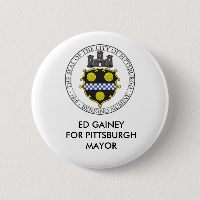 ED GAINEY  FOR PITTSBURGH MAYOR BUTTON (Front)