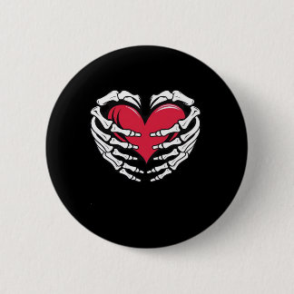 Ed Heart In Skeletal Hands Classic 6 Cm Round Badge