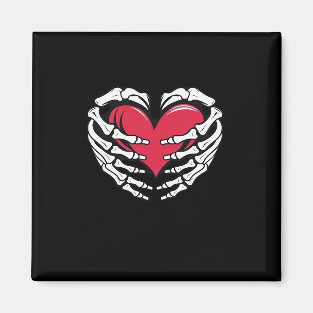 Ed Heart In Skeletal Hands Classic Magnet (Front)