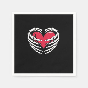 Ed Heart In Skeletal Hands Classic Napkin