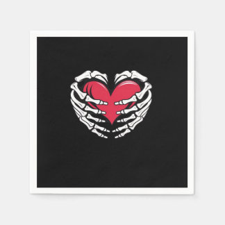 Ed Heart In Skeletal Hands Classic Napkin