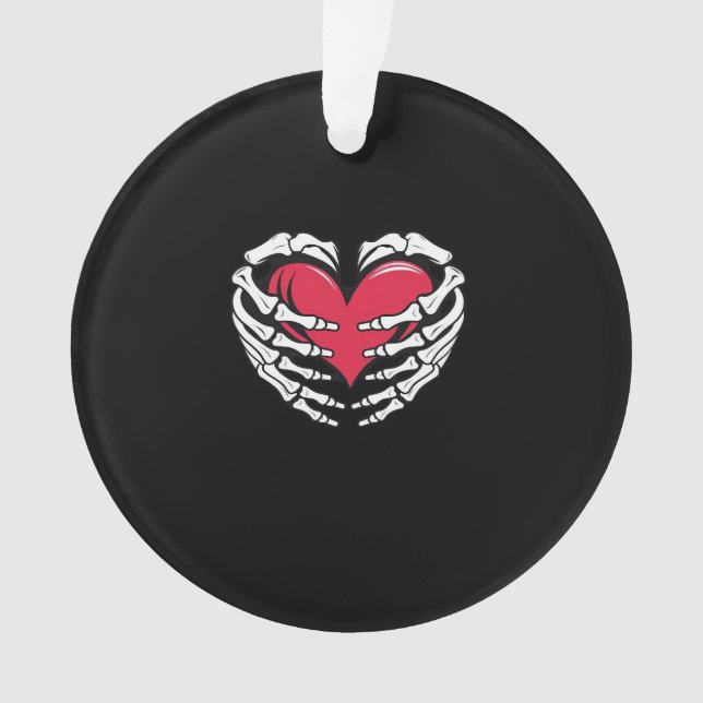 Ed Heart In Skeletal Hands Classic Ornament (Front)
