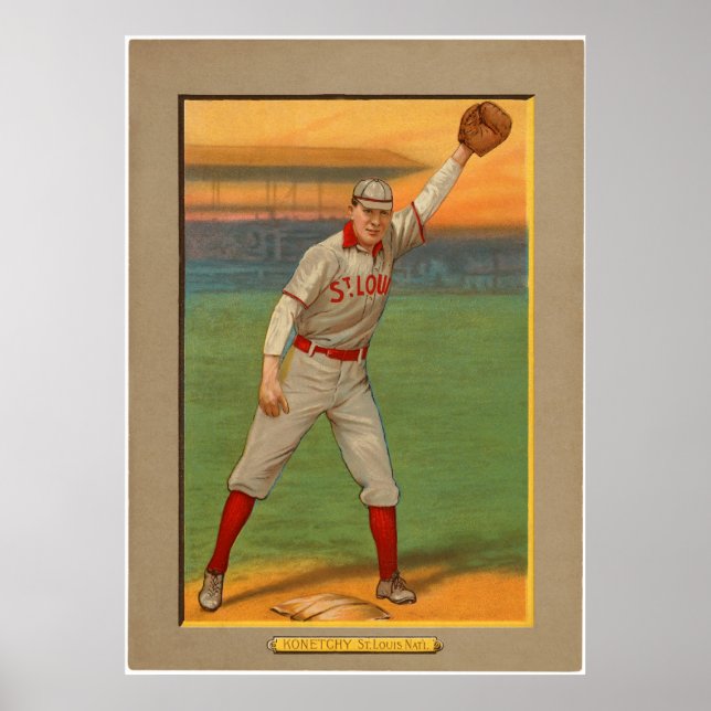Ed Konetchy Cardinals Baseball 1911 Poster (Front)