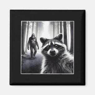 Ed Raccoon Selfie With Sasquatch Bigfoot Funny Rac Magnet