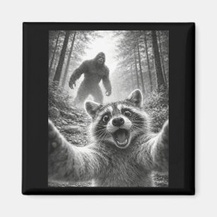 ed Racoon Selfie with Bigfoot Sasquatch Funny Magnet