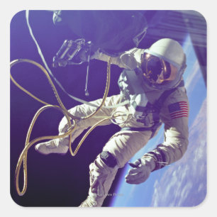 Ed White First American Spacewalker Photograph Square Sticker