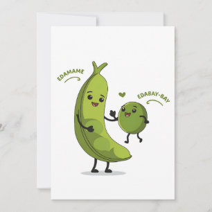 Edamame EdaBay-Bay Funny Pregnancy New Mum Holiday Card