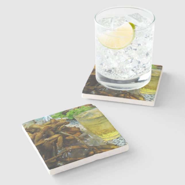 Edamame Thai Style Stone Coaster (Side)