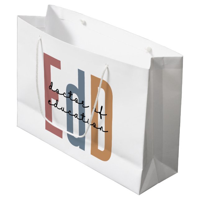 EdD Doctor Of Education Graduation Large Gift Bag (Front Angled)