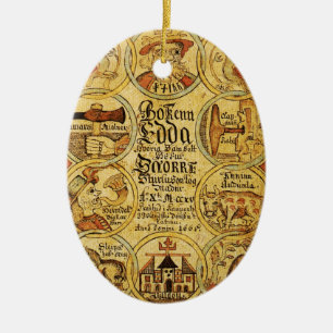 Edda Norse Mythology Ceramic Tree Decoration