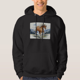 Edda Silver bay Icelandic Horse in the Mountains Hoodie