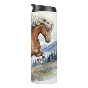 Edda Silver bay Icelandic Horse in the Mountains Thermal Tumbler