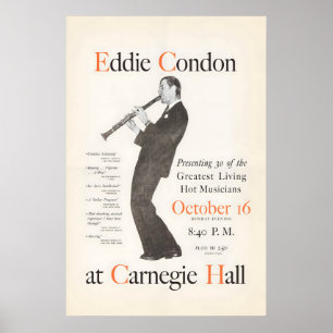 Eddie Condon jazz poster - At Carnegie Hall - 1944