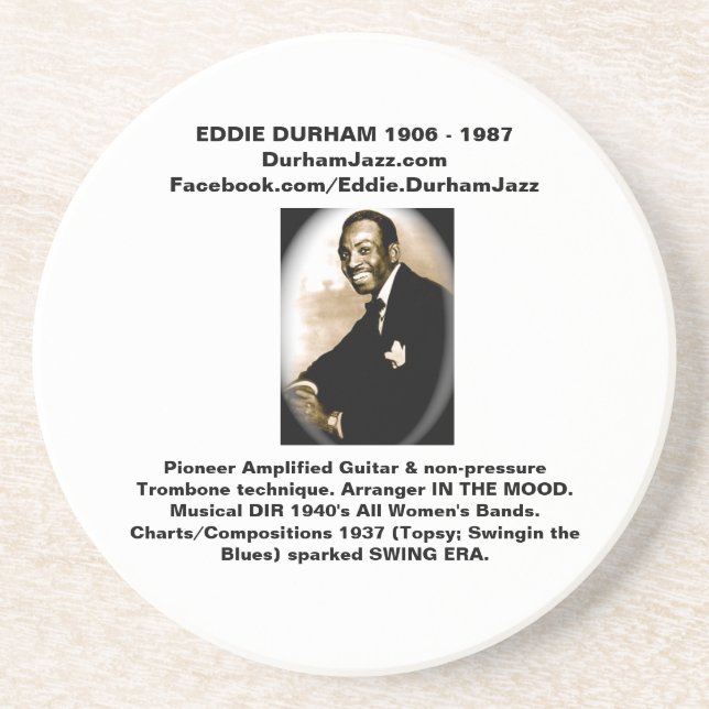 Eddie Durham custom sand stone decorative Coasters (Front)