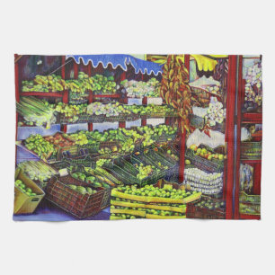 Eddie's Market, Hungary Tea Towel