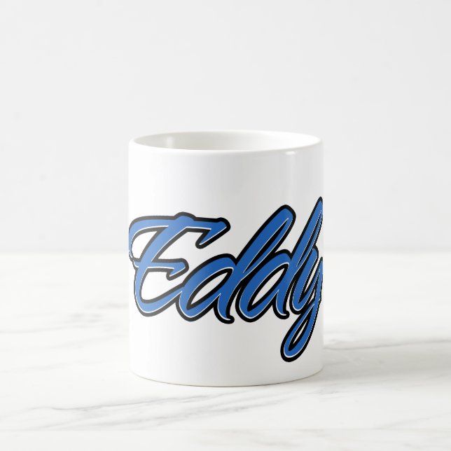 Eddy First Name Blue Tasse Kaffeetasse Coffee Mug (Center)