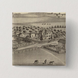 Eddy stock farm & residence, Benton Tp 15 Cm Square Badge