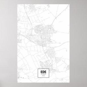 Ede, Netherlands (black on white) Poster