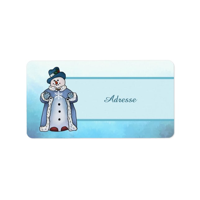 Edeler Schneemann Adressaufkleber Label (Front)