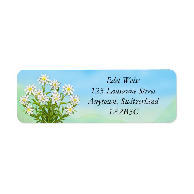 Edelweiss Alpine Flowers Labels (Front)