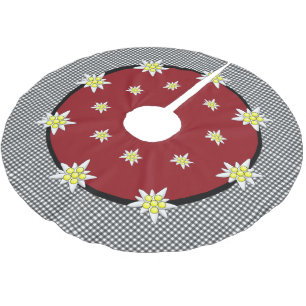 Edelweiss and Gingham Christmas Tree Skirt