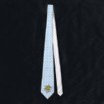 Edelweiss auf Weiß Blau Tie<br><div class="desc">Bayrisch dezent,  mit oder ohne Edelweiss,  entschieden Sie selbst</div>