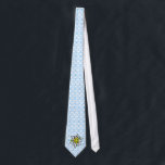 Edelweiss auf Weiß Blau Tie<br><div class="desc">Bayrisch dezent, mit oder ohne Edelweiss, entschieden Sie selbst</div>