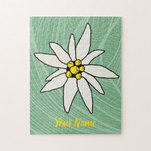 Edelweiss Chalet Flower Retro Huts Vintage Alm Jigsaw Puzzle