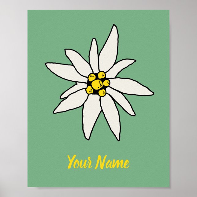 Edelweiss Chalet Flower Retro Huts Vintage Alm Poster (Front)