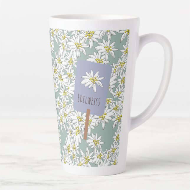 Edelweiss Cute Hand-Illustrated Latte Mug (Right)