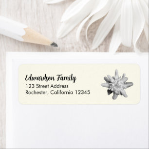 Edelweiss flower family name return address label