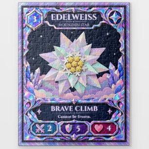 Edelweiss Flower, Rainbow Foil Art Jigsaw Puzzle