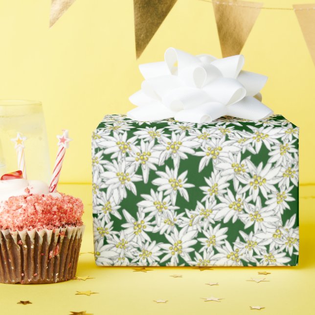 Edelweiss Hand-Drawn Sound of Music Alpine Floral  Wrapping Paper (Birthday Party)