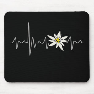 Edelweiss heartbeat for mountain and hiking friend mouse pad