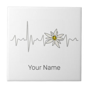 Edelweiss Heartbeat Oktoberfest Vintage Souvenir Ceramic Tile