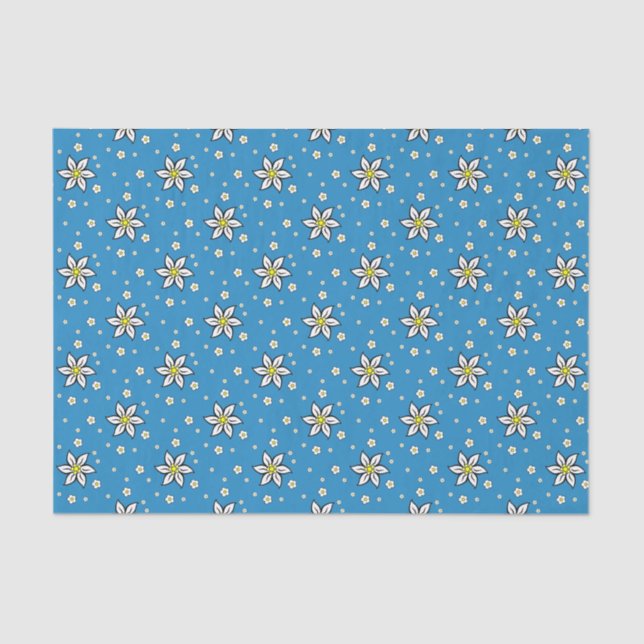 Edelweiss on Blue Tissue Paper (Front)