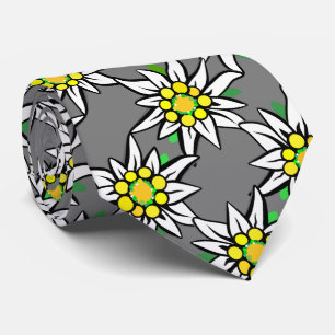 Edelweiß on grey, for Bavaria fans Tie