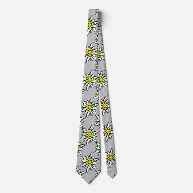Edelweiss on light grey tie (Front)