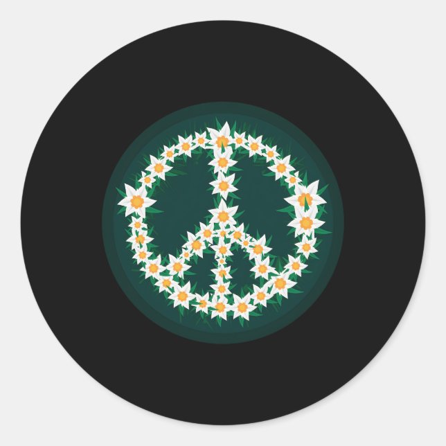 Edelweiss Peace Symbol Alps Mountains Edelweiss Fl Classic Round Sticker (Front)
