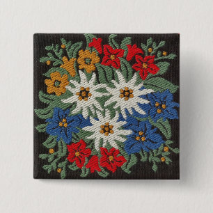 Edelweiss Swiss Alpine Flower 15 Cm Square Badge