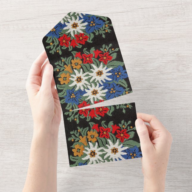 Edelweiss Swiss Alpine Flower  All In One Invitation (Tearaway)