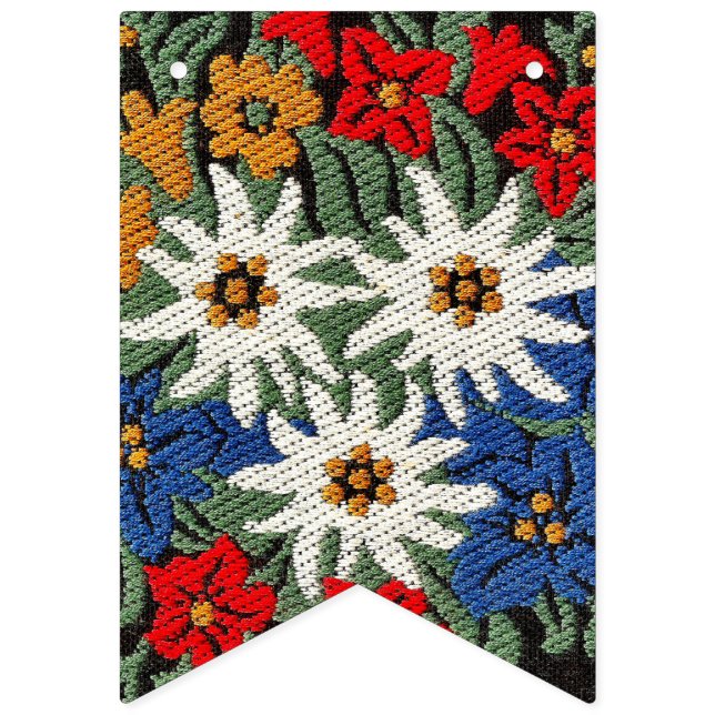 Edelweiss Swiss Alpine Flower Bunting (First Flag)